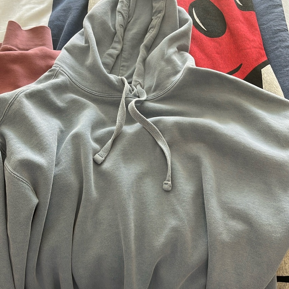 Mens plain blue comfort colors hoodie